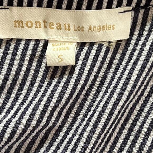 Monteau black and white striped babydolll top Size S - Picture 7 of 7